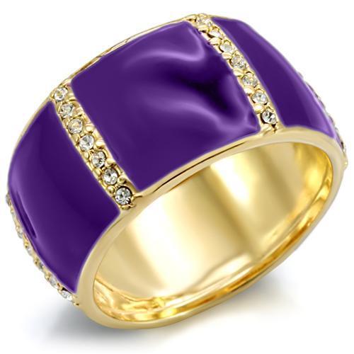 Load image into Gallery viewer, 1W145 - Gold Brass Ring with Top Grade Crystal  in Clear
