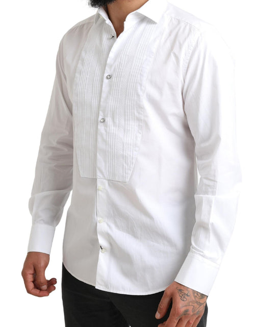 Load image into Gallery viewer, Dolce &amp; Gabbana White GOLD Formal Cotton Tuxedo Dress Shirt
