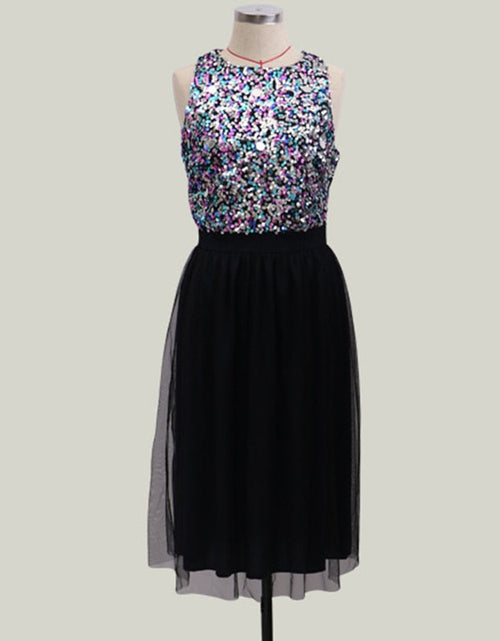 Load image into Gallery viewer, O-Neck Sequins A-Line Dress
