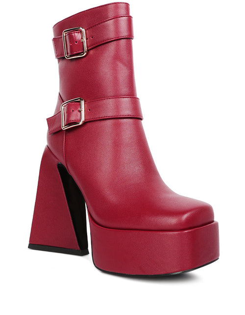 Load image into Gallery viewer, hot cocoa high platform ankle boots

