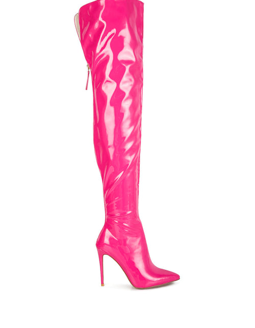 Load image into Gallery viewer, eclectic patent pu long stiletto boots
