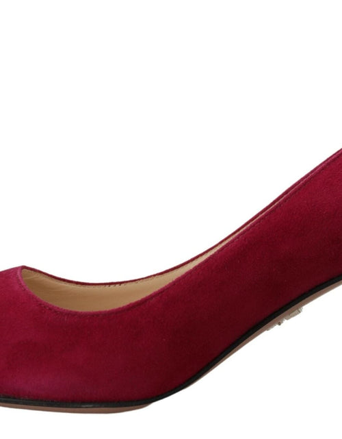 Load image into Gallery viewer, Prada Dark Pink Suede Leather Heels Pumps Shoes
