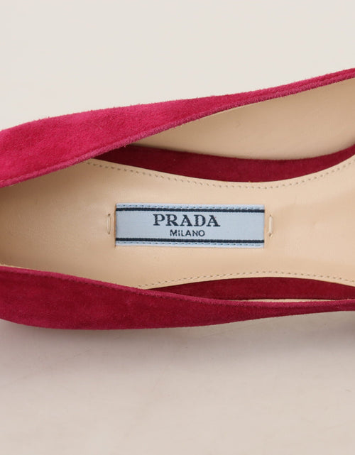 Load image into Gallery viewer, Prada Dark Pink Suede Leather Heels Pumps Shoes

