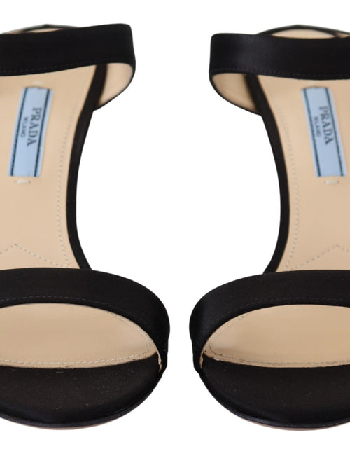 Load image into Gallery viewer, Prada Black Leather Sandals Stiletto Heels Open Toe Shoes
