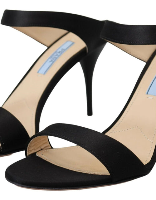 Load image into Gallery viewer, Prada Black Leather Sandals Stiletto Heels Open Toe Shoes
