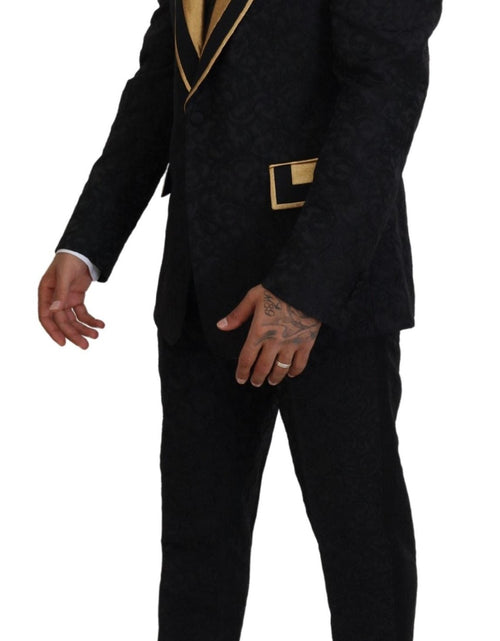 Load image into Gallery viewer, Dolce &amp; Gabbana Black Gold Fantasy Tuxedo Slim Fit Suit
