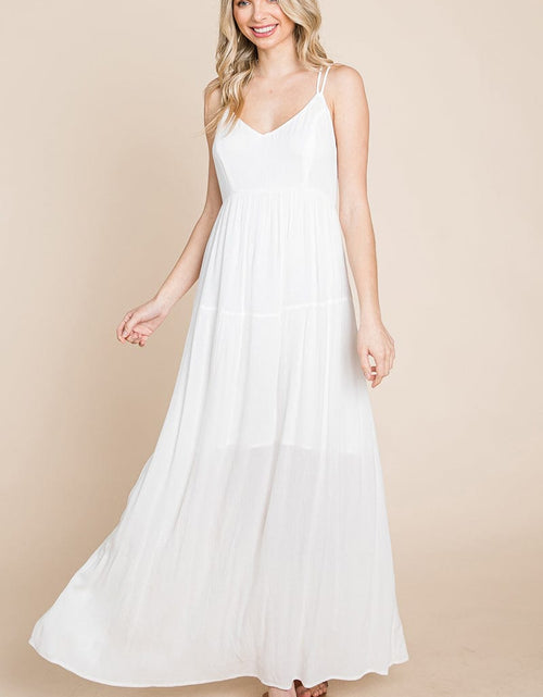 Load image into Gallery viewer, Beach Maxi Bridesmaid Dress with Criss Cross Back
