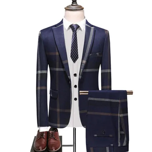 Load image into Gallery viewer, 3 Pcs Suits Set Coat Vest Pants / Fashion Men&#39;s Casual Boutique
