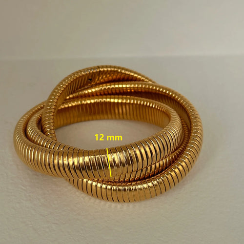 18k Gold Plated Titanium Elastic Gypsy Bracelet