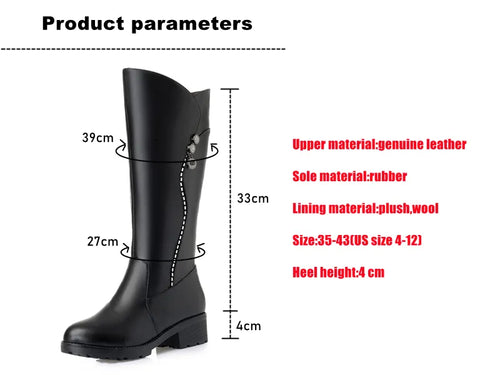 Load image into Gallery viewer, Women&#39;s Genuine Leather wool Boots
