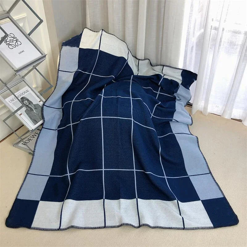 Designer Brand High Quality Cashmere Plaid H Blanket for Beds /Sofa