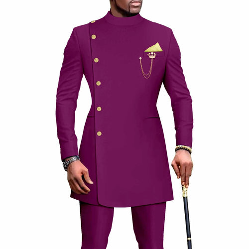 Load image into Gallery viewer, African Clothes for Men Suit 2 Piece Jacket Pants Traditional Wedding
