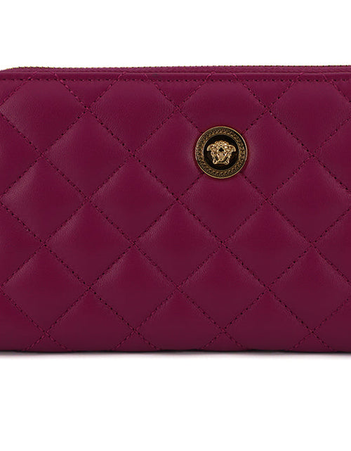Load image into Gallery viewer, Versace Purple Leather Long Zip Around Wallet
