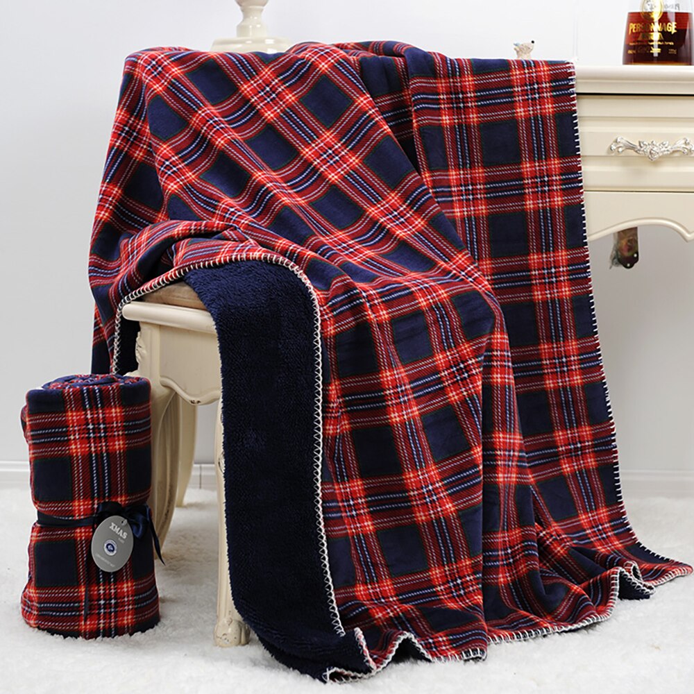 Winter Warm Wool Plaid Bed Sofa/Blankets Throw