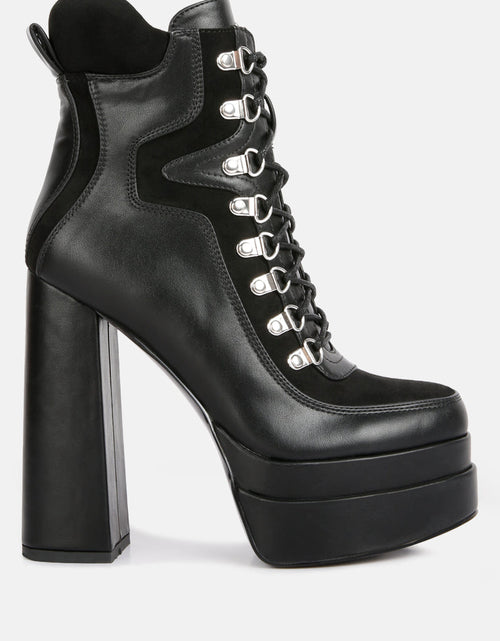 Load image into Gallery viewer, beamer faux leather high heeled ankle boots
