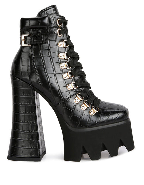 Load image into Gallery viewer, boogie high platform lace up boots
