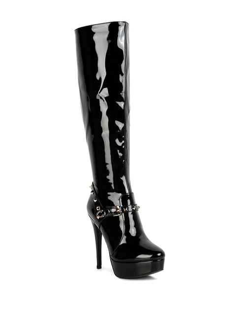 Load image into Gallery viewer, daphne stiletto heeled mid calf boots
