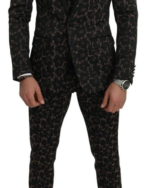 Load image into Gallery viewer, Dolce &amp; Gabbana Suit Black Floral 3 Piece Slim Tuxedo
