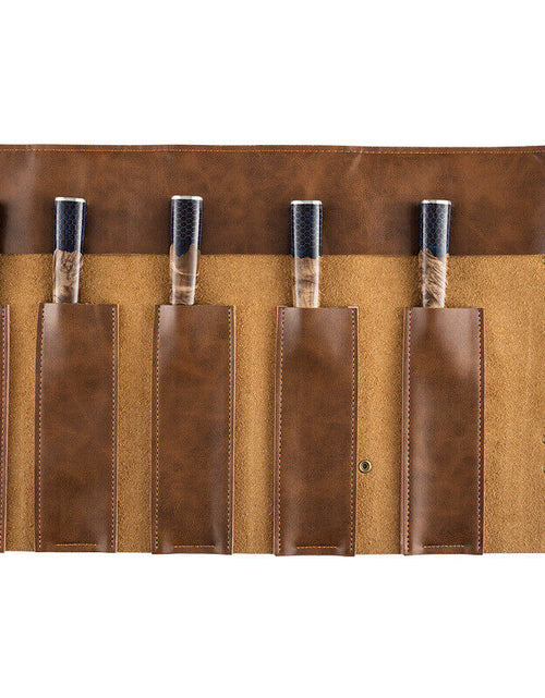 Load image into Gallery viewer, Genuine Leather Knives Storage Bag
