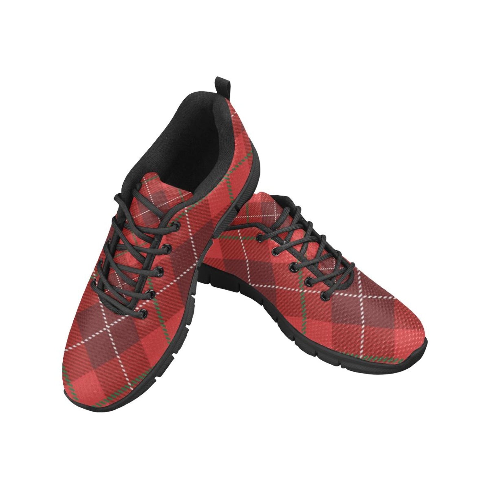 Womens Sneakers,  Red Plaid  Running Shoes